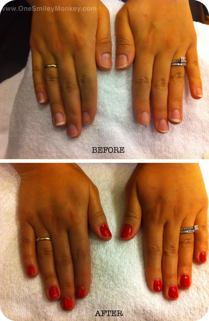 Shellac nails before and after