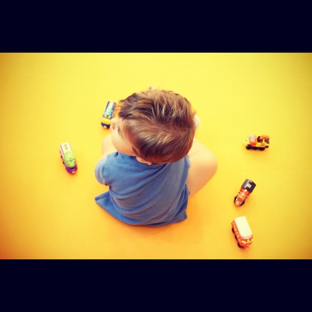 boy with trains