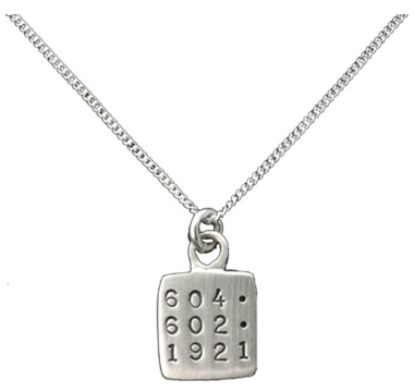 Phone number necklace