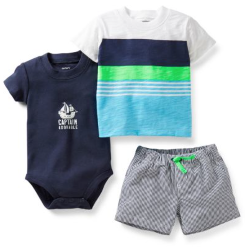 Carter's® Boy's 3-Piece 'Captain Adorable' Short Set