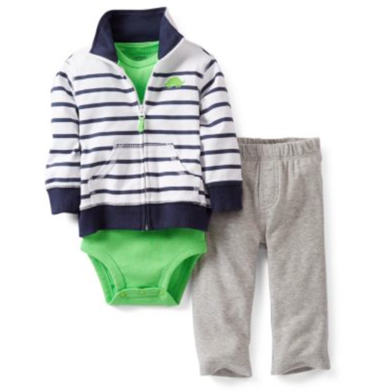 Carter's® Boy's 3-Piece White Stripe Cardigan Set