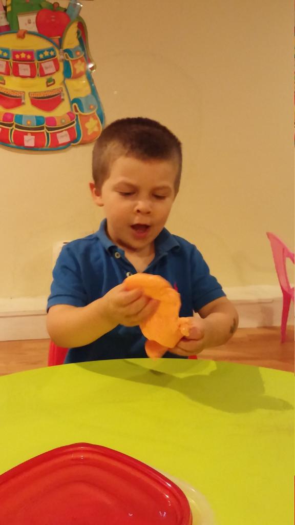 kids playing slime