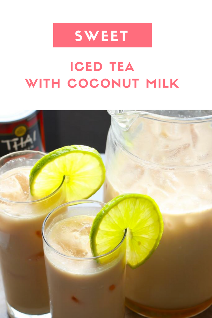 Sweet Iced Tea with Coconut Milk {Recipe}