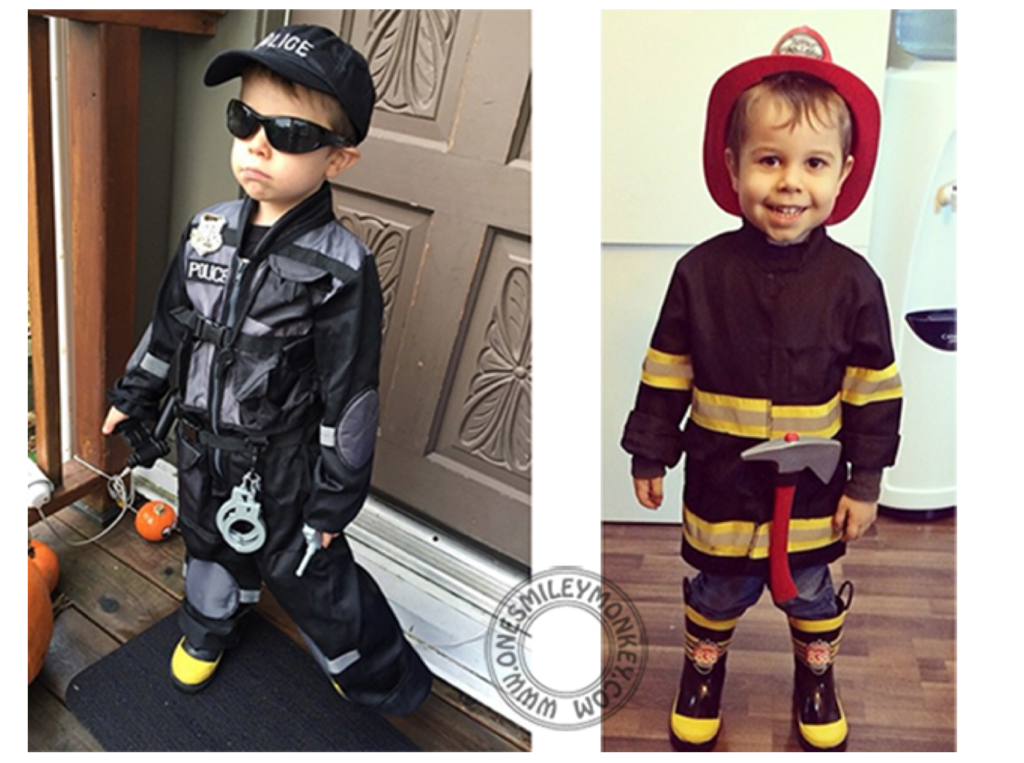 firefighter and policeman costume kids