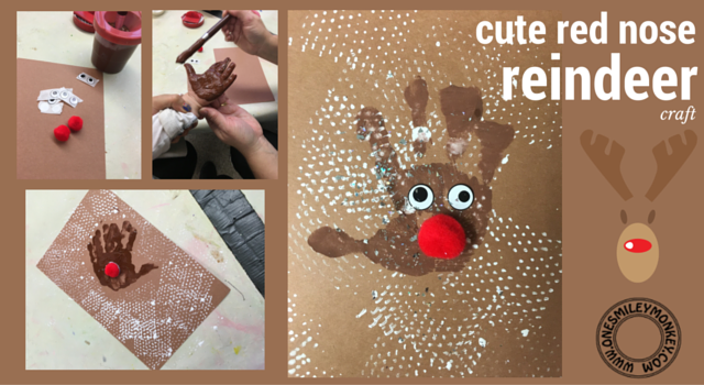 cute red nose reindeer craft DIY