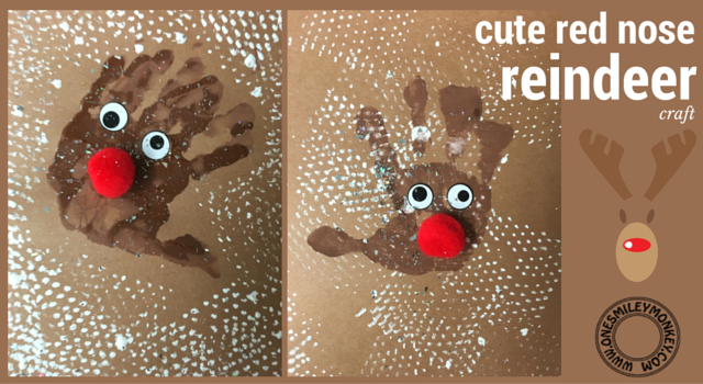 cute red nose reindeer craft DIY