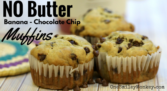 No Butter Banana - Chocolate Chip Muffins Recipe