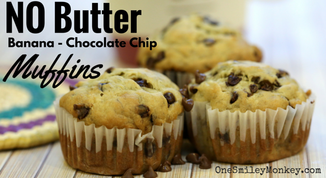 No butter, banana chocolate chip muffins recipe