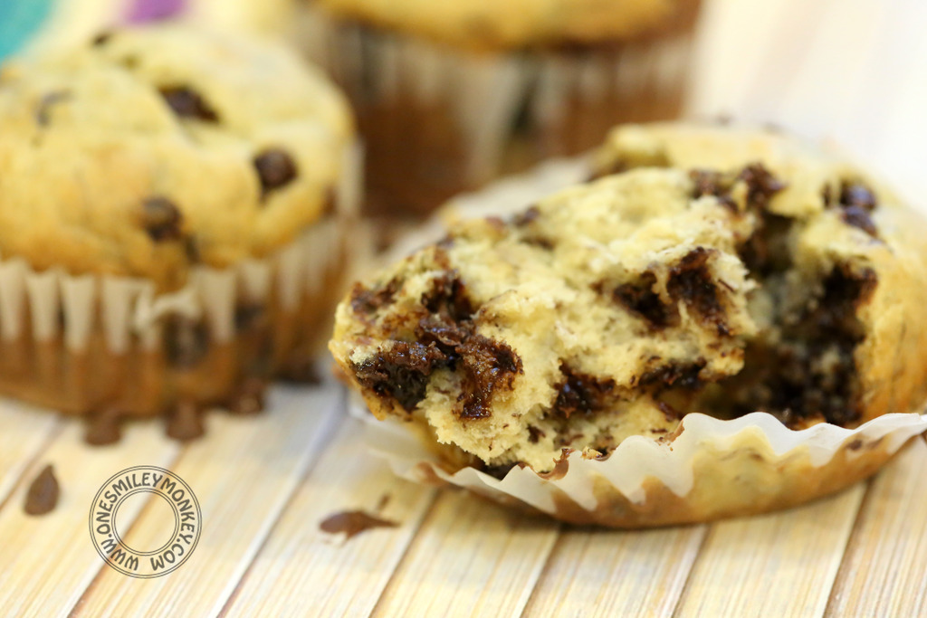 No butter, banana chocolate chip muffins recipe