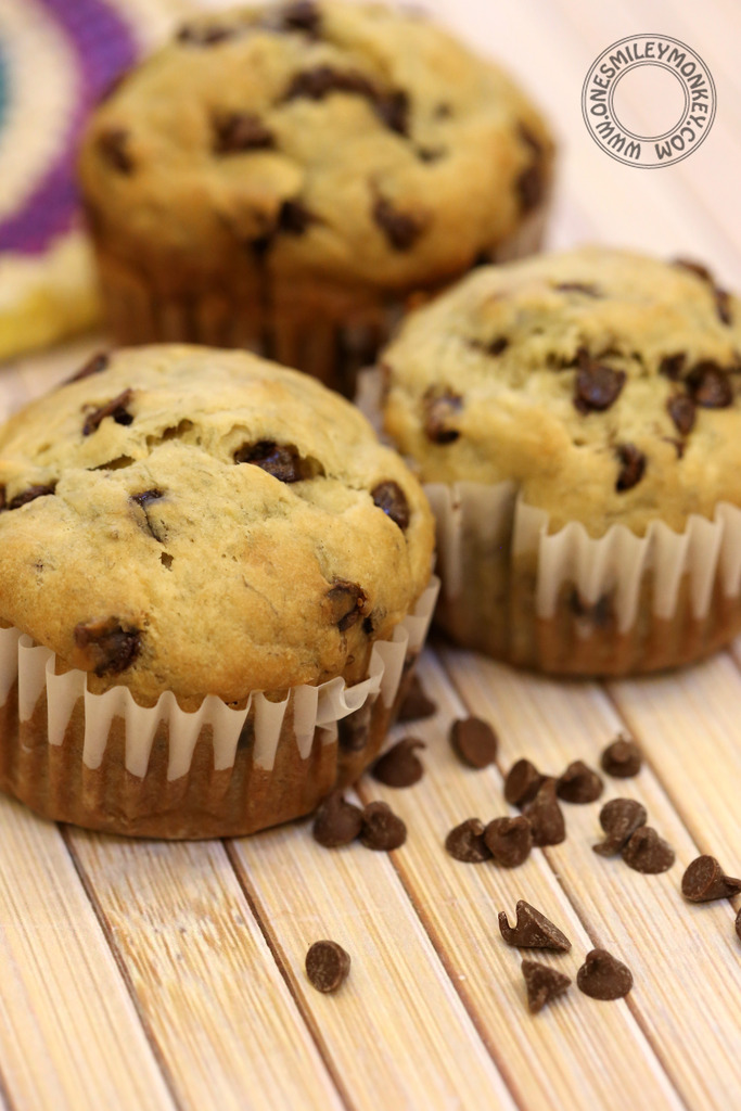 No butter, banana chocolate chip muffins recipe