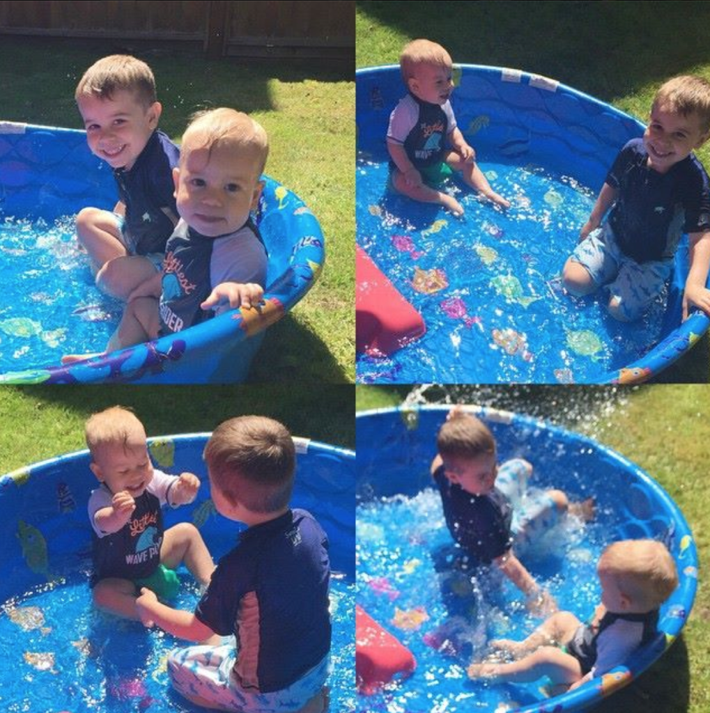 kid splashing pool