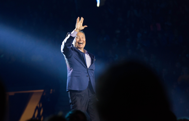 Actor, director, author and activist, George Takei, inspires 18,000 students and educators at WE Day Vancouver at the Rogers Arena on November 3, 2016. Photo Credit: Jamie Poh for WE Day