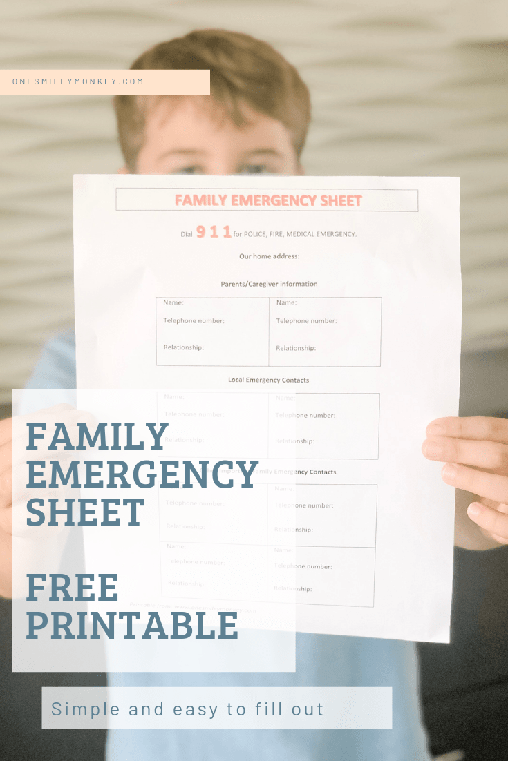 Family Emergency Sheet {FREE Printable}-