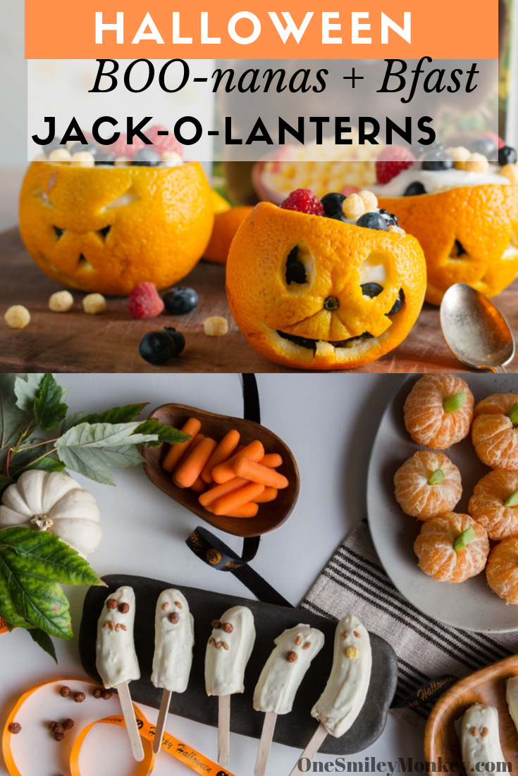 Easy Halloween Snack Recipes { Boo-Nanas and Jack-O-Lanters}