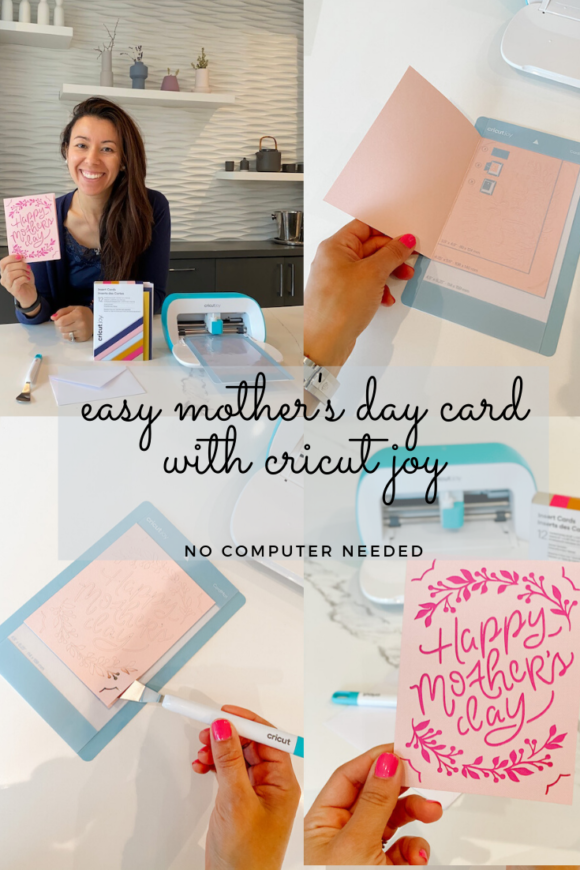 Easy and Quick Mother's Day Card with Cricut Joy - No Computer Project!