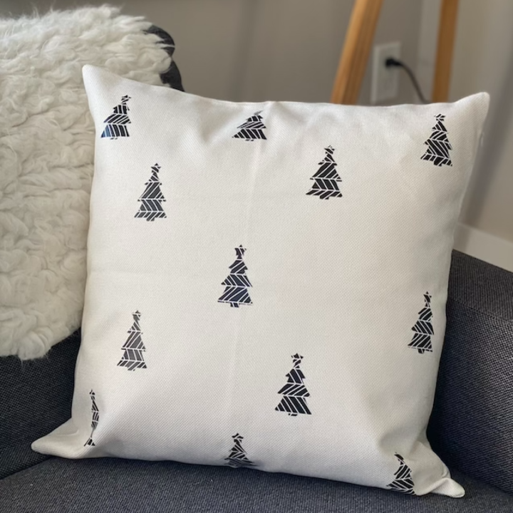 Personalized Minimalist Scandinavian Style Holiday Pillow Gift with Cricut