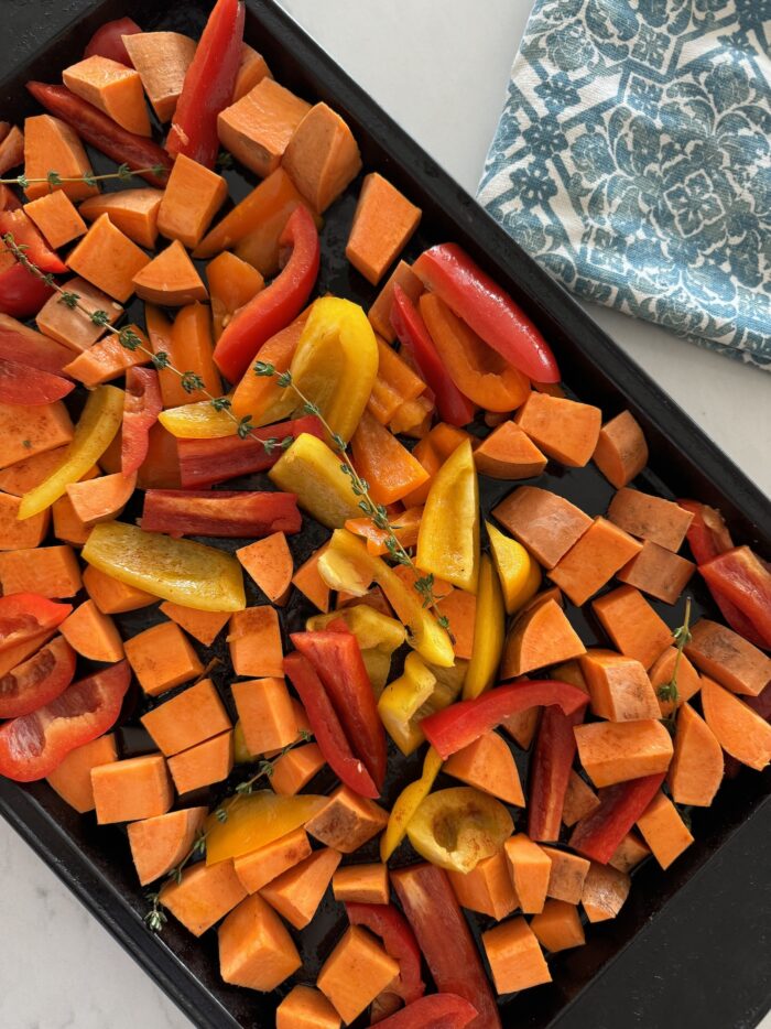 Sweet Potato, Pepper and Chicken Traybake Recipe